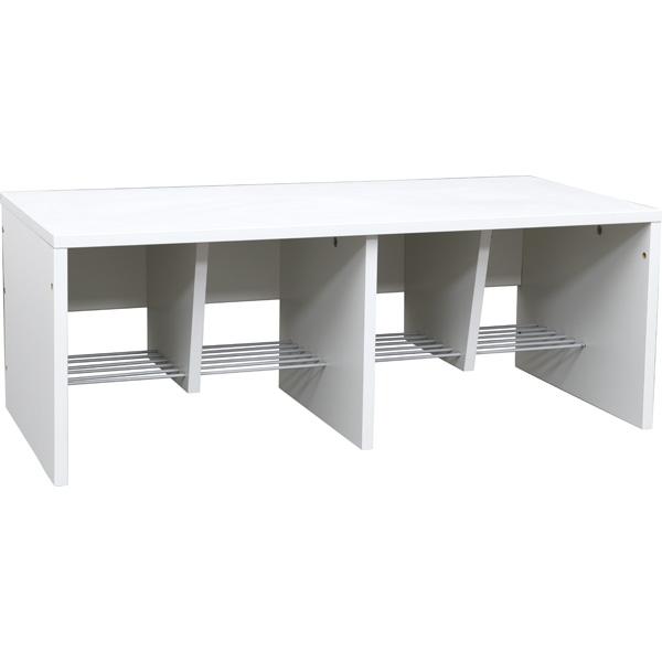 Bank zum Garderobenregal Häuschen 4, Breite: 129 cm, Sitzhöhe: 34,5 cm, weiss