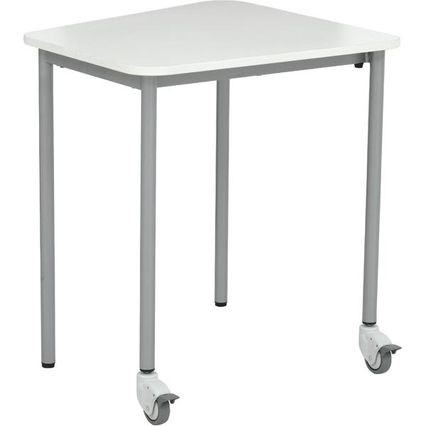 Einzeltisch Fachraum 6, mobil, links - weiss