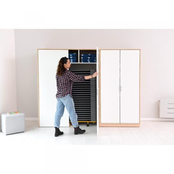 Quadro - Schrank für 24 Kindergartenbetten, Türen weiss