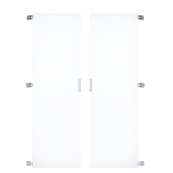 Türenpaar zu Töpfchenschrank mit Metalleinlegeböden - weiss