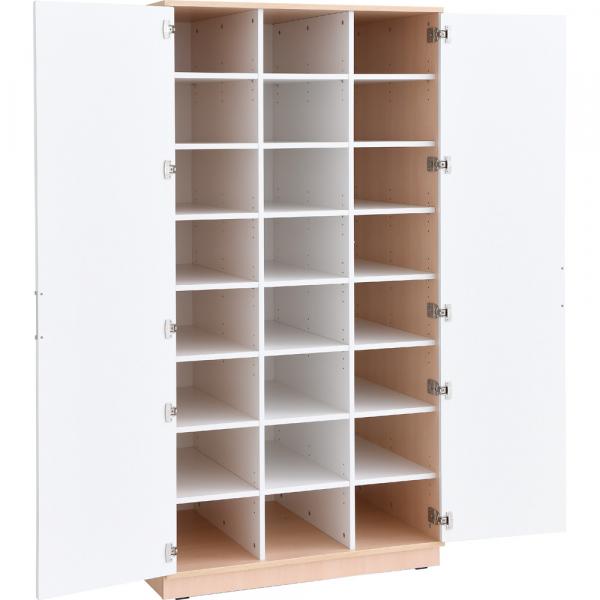 Quadro - Wäscheschrank, 24 Fächer, Türen weiss