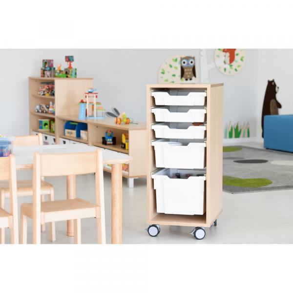 Regal M für Kunststoffbehälter, B 36 - auf Rollen