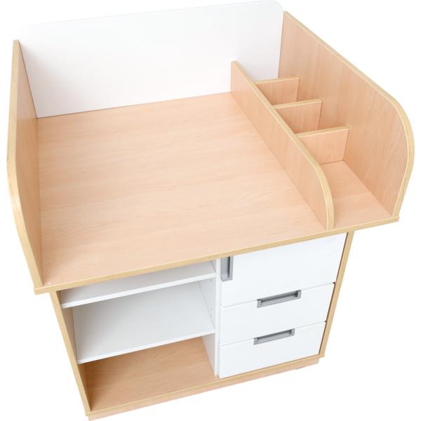 Wickelkommode Quadro, Ahorn, Fronten weiss