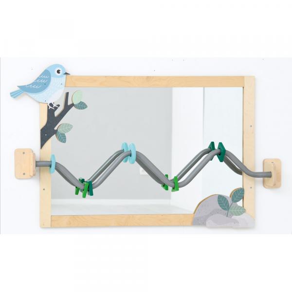 Spiegelschmuck für Laufenspiegel Vogel und Steine