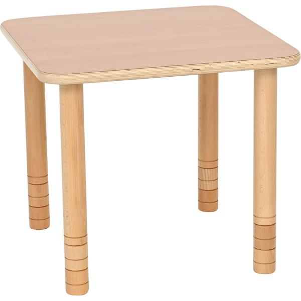 Quadratischer Tisch Flexi, 60 x 60 cm, höhenverstellbar, Buche