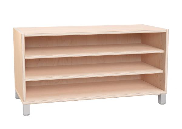 Echtholz Regal S mit 2 Böden, offen, auf Beinen