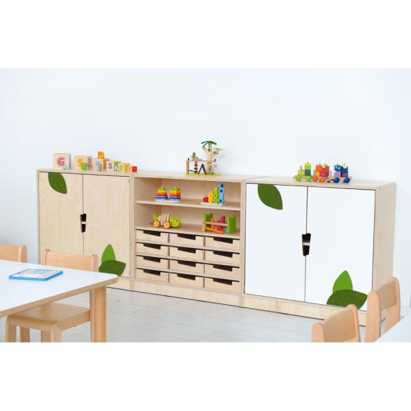 Echtholz Regal M, 12 Holzkästen H7 (098509)