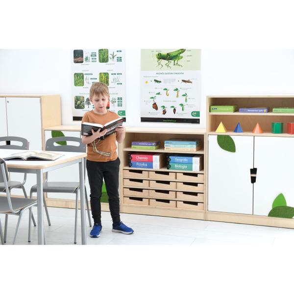 Echtholz Regal M, 12 Holzkästen H7 (098509)