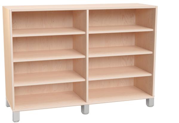 Echtholz Regal M, B 121 cm, offen, auf Beinen