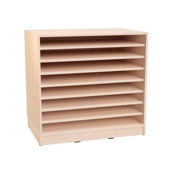 Echtholz Schrank M, T 60 cm, 7 Einlegeböden, offen (098543)