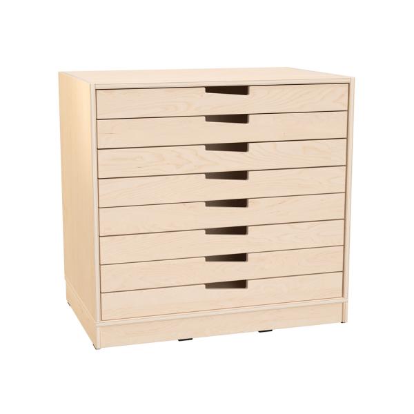 Echtholz Schubladenschrank M, T 60 cm, auf Sockel (098545)