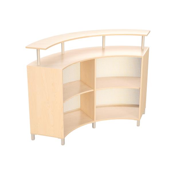 Echtholz Rezeptionstresen mit Aufsatz, Viertelkreis (098548)