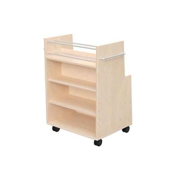 Echtholz Zweiseitiger Bücherwagen