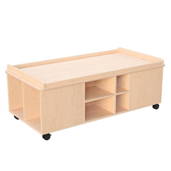 Echtholz Mobiler Spieltisch, rechteckig, H 58 cm