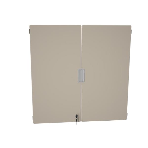 Quadro - Türenpaar mittelgross, 180°, abschliessar, für 4-reihige Schränke - hellbraun