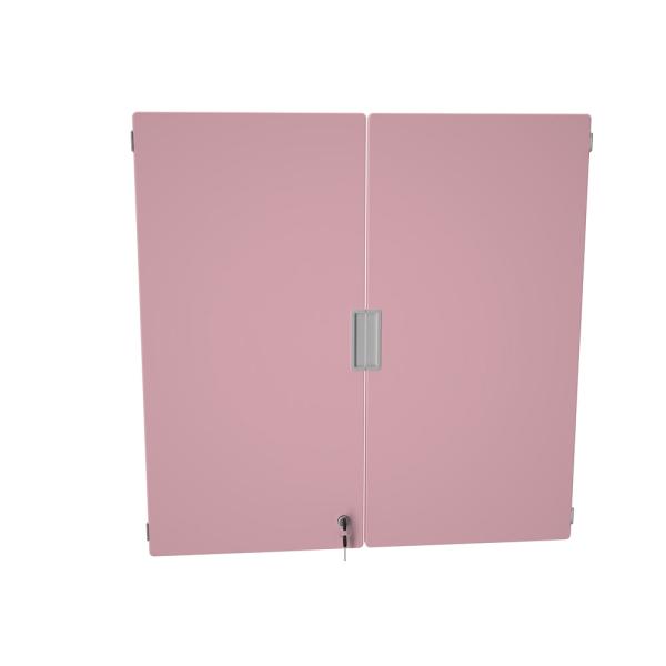 Quadro - Türenpaar mittelgross, 180°, abschliessar, für 4-reihige Schränke - pastellrosa