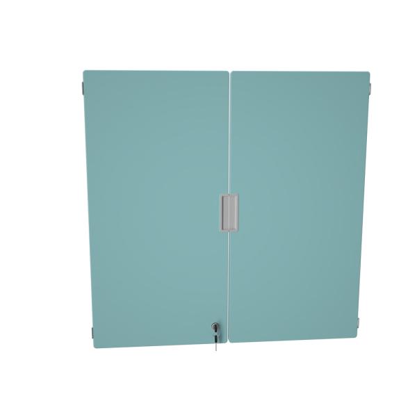 Quadro - Türenpaar mittelgross, 180°, abschliessar, für 4-reihige Schränke - pastelltürkis