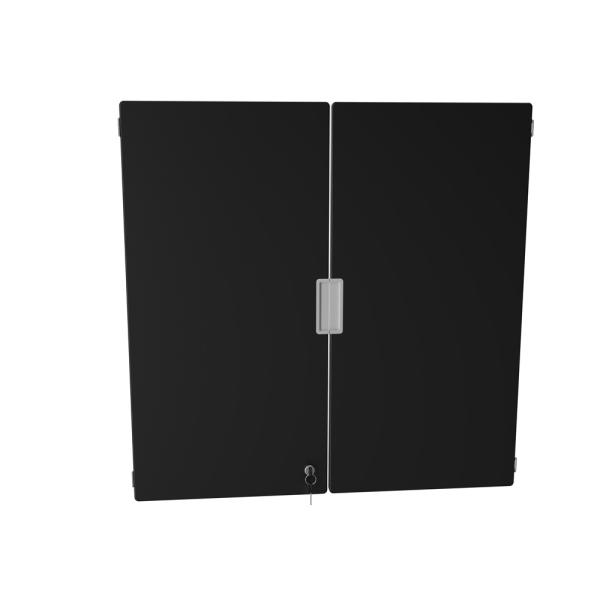Quadro - Türenpaar mittelgross, 180°, abschliessar, für 4-reihige Schränke - schwarz