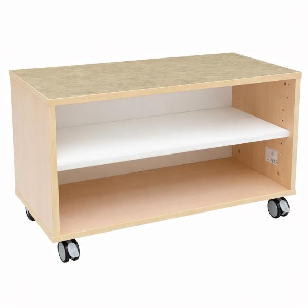 Quadro - Flüsterschrank S ohne Mittelwand, B 79, Linoleum beige
