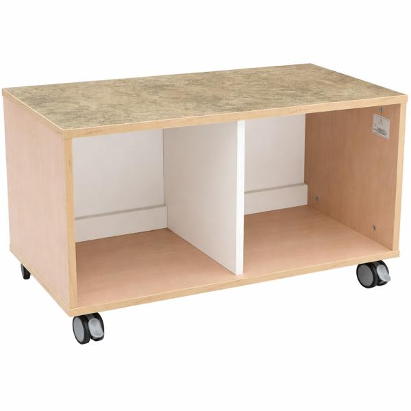 Quadro - Flüsterschrank S mit Mittelwand, Linoleum beige