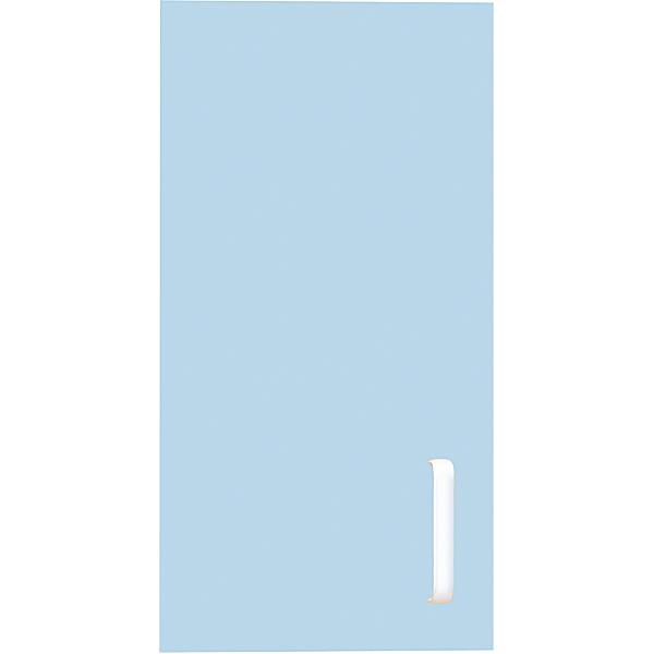 Tür für Schmales Aufsatzregal, Scharniere links - hellblau