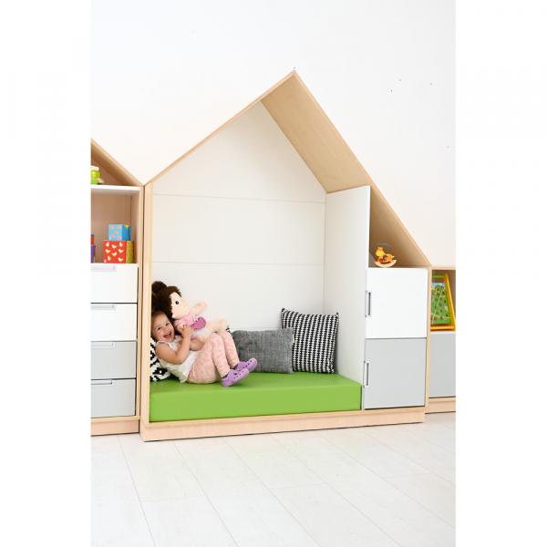 Quadro - Häuschen mit 2 Einlegeböden, Ahorn - weiss