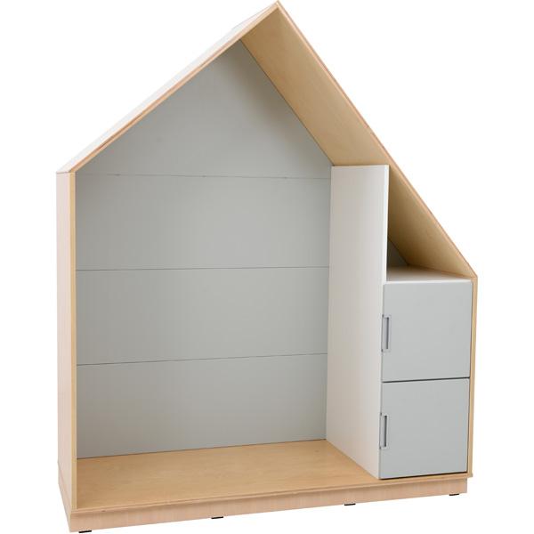 Quadro - Häuschen mit 2 Einlegeböden, Ahorn - grau