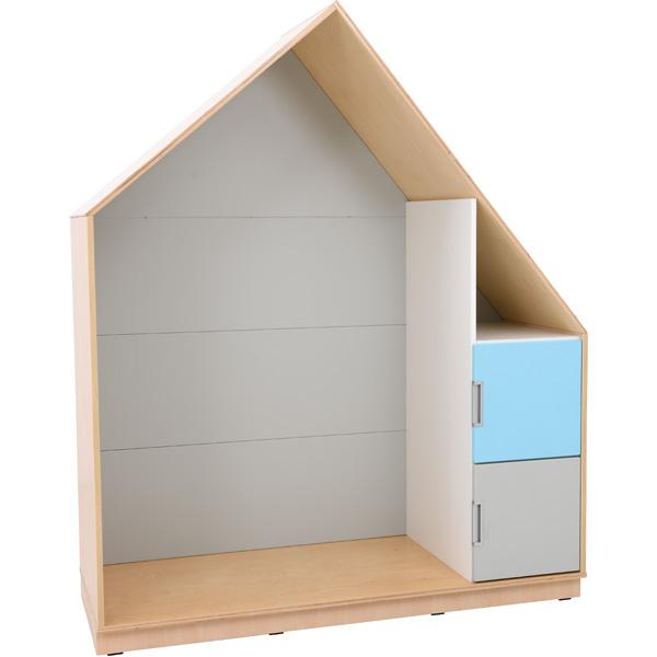 Quadro - Häuschen mit 2 Einlegeböden, Ahorn - grau