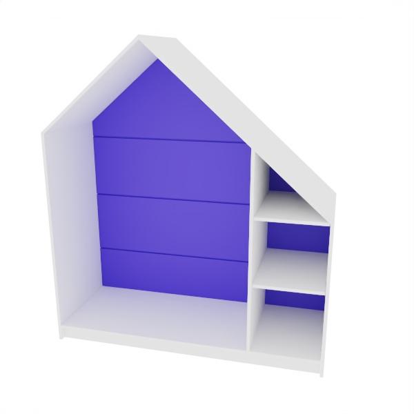 Quadro - Häuschen mit 2 Einlegeböden, weiss - blau