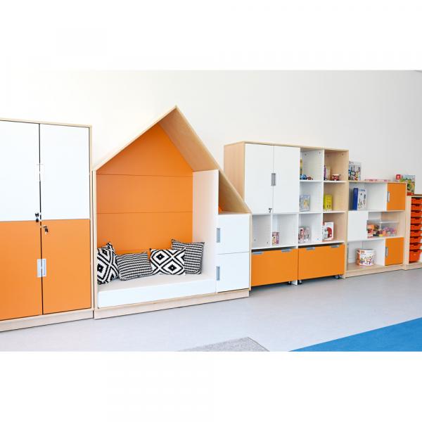 Quadro - Häuschen mit 2 Einlegeböden, Ahorn - orange