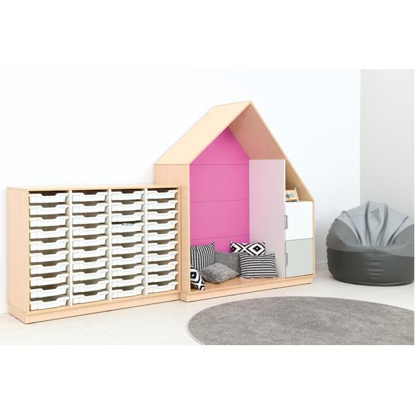 Quadro - Häuschen mit 2 Einlegeböden, Ahorn - magenta