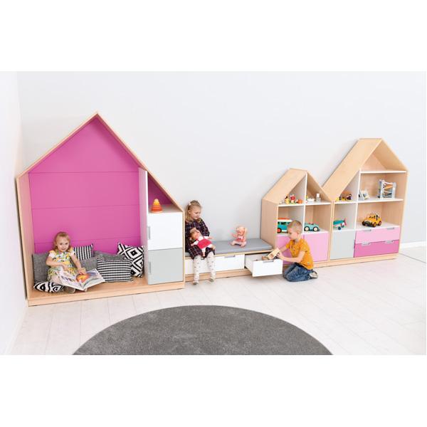 Quadro - Häuschen mit 2 Einlegeböden, Ahorn - magenta