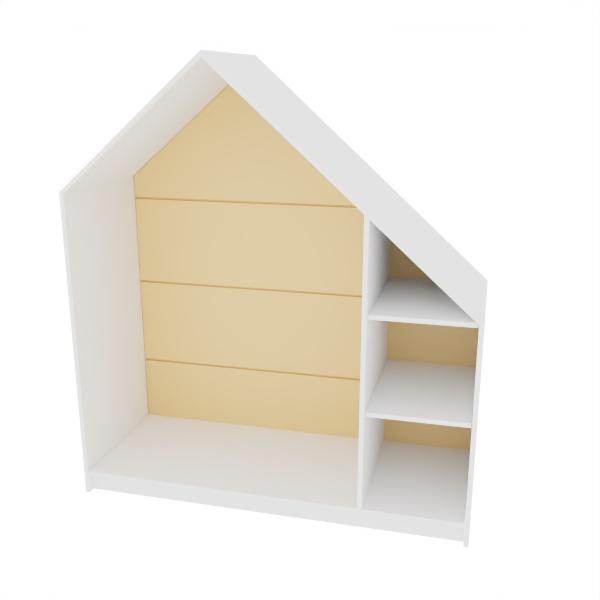 Quadro - Häuschen mit 2 Einlegeböden, weiss - beige