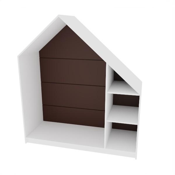 Quadro - Häuschen mit 2 Einlegeböden, weiss - braun