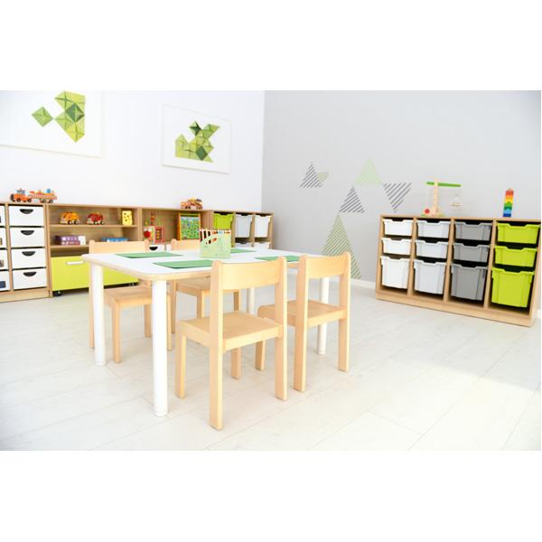 Flexi Runde Tischbeine, 4 Stck., für Tischhöhe: 40 cm - weiss gebeizt