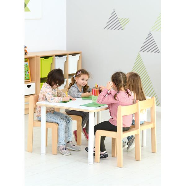 Flexi Runde Tischbeine, 4 Stck., für Tischhöhe: 58 cm - weiss gebeizt