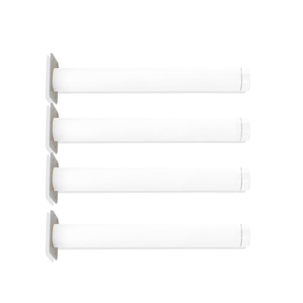 Flexi Runde Tischbeine, 4 Stck., für Tischhöhe: 46 cm - weiss gebeizt