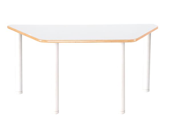 Trapezförmiger Tisch Flexi, höhenverstellbar 40-58 cm, weiss