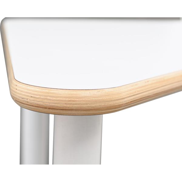 Halbrunder Tisch Flexi, höhenverstellbar 40-58 cm, weiss