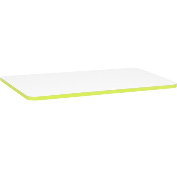 Tischplatte Quadro rechteckig, 120x65 cm, weiss, Kante limone