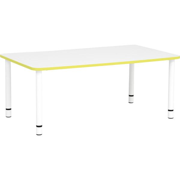Tischplatte Quadro rechteckig, 120x65 cm, weiss, Kante limone