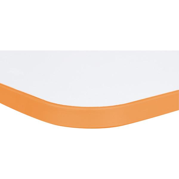 Tischplatte Quadro quadratisch, weiss, Kante orange
