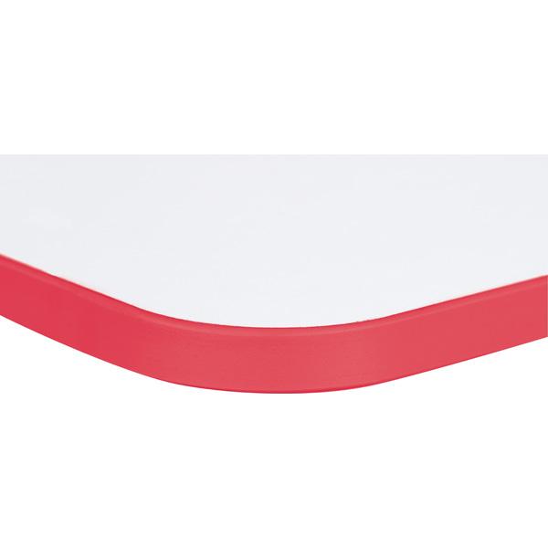 Tischplatte Quadro quadratisch, weiss, Kante rot