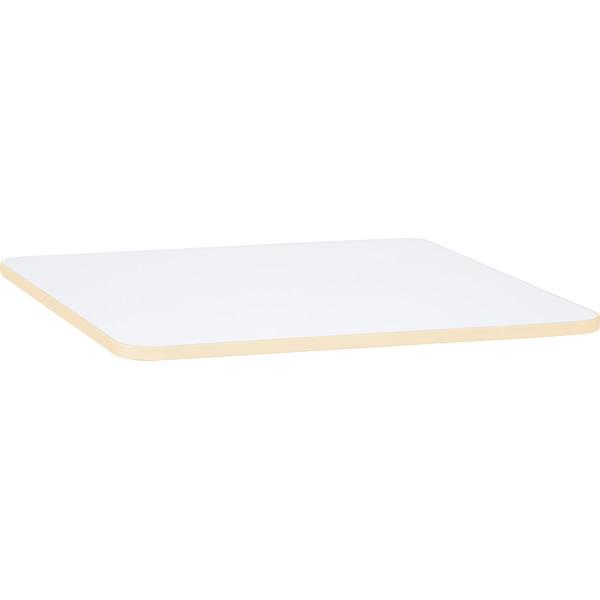 Tischplatte Quadro quadratisch, weiss, Kante beige