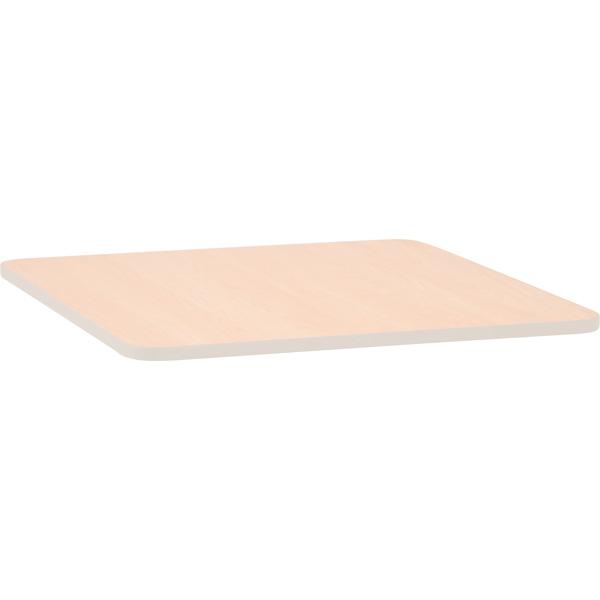 Tischplatte Quadro quadratisch, Ahorn, Kante grau