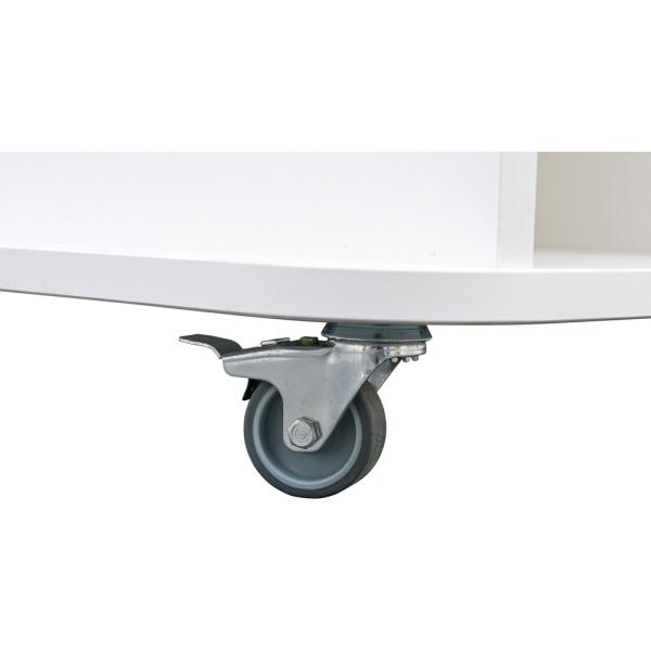 Grossflächiger Mehrzwecktisch auf Rollen, rechteckig, H 57, weiss