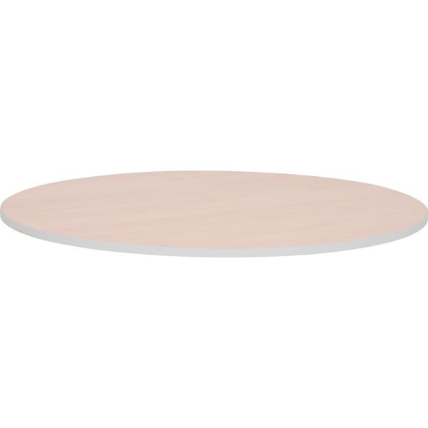 Tischplatte Quadro rund, Ahorn, Kante grau