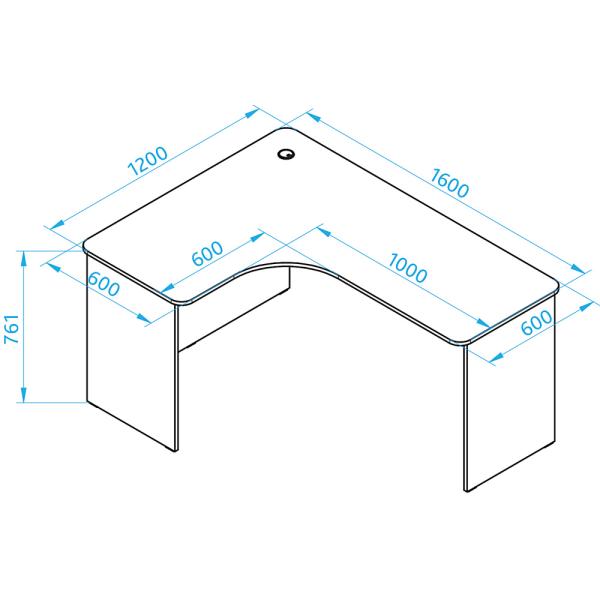 Vigo L-Schreibtisch, Buche, Sitzplatz rechts