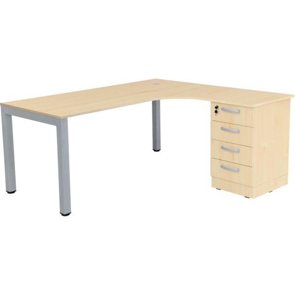 Grande L-Schreibtisch mit Metallbeinen