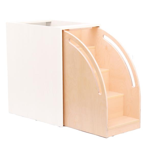 Treppe, ausziehbar, Korpus weiss (ohne Arbeitsplatte)